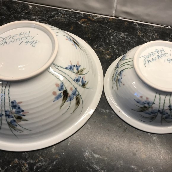 Hand made & painted PORCELAIN Pottery BOWL SET - Picture 9 of 14